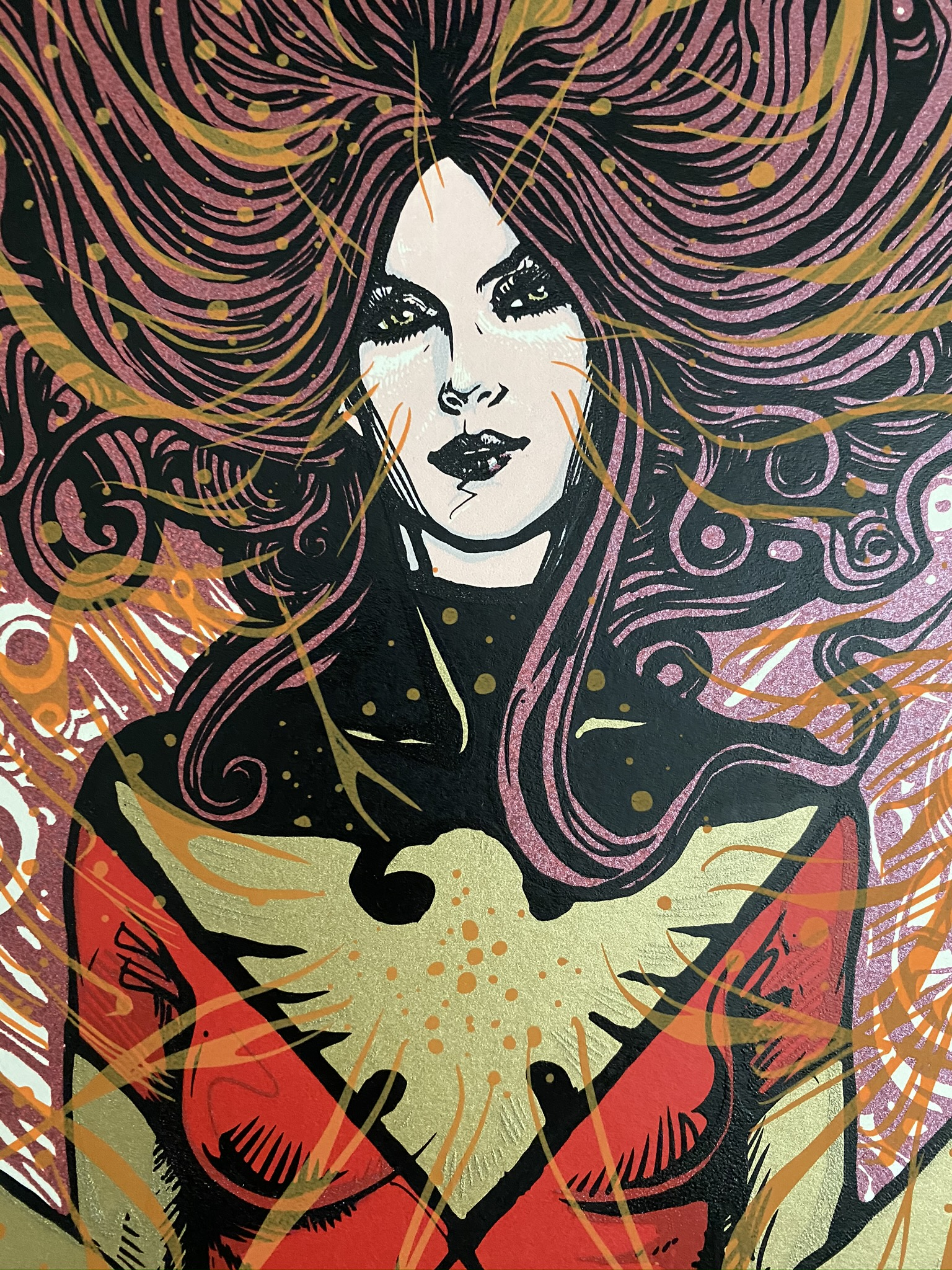 Details for Marvel's Dark Phoenix by Malleus. Limited-edition screenprint poster.