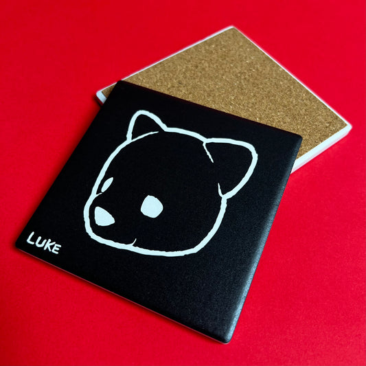 02.019: Bear Logo Ceramic Coaster - "Noir Edition" by Luke Chueh