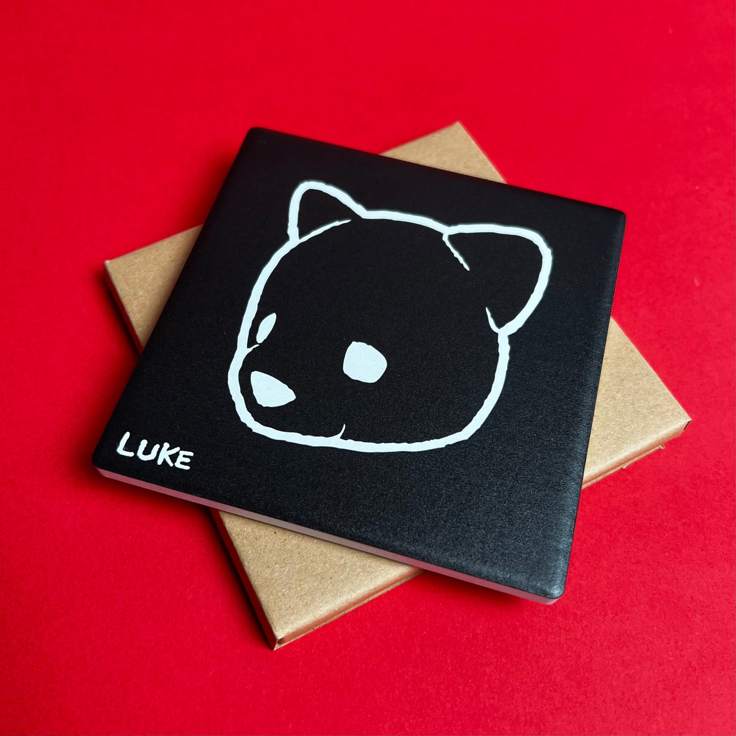 02.019: Bear Logo Ceramic Coaster - "Noir Edition" by Luke Chueh