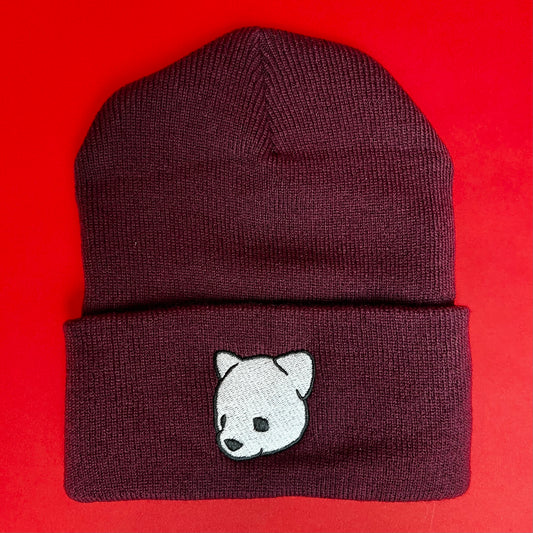 02.026 Luke Chueh Bear Head Beanie - Crimson