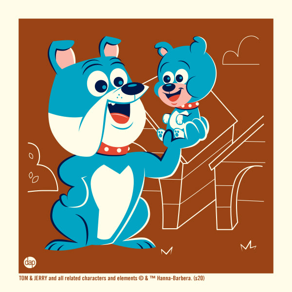 Spike and Tyke from the Tom and Jerry / Tom and Jerry Kids cartoon series by Hanna-Barbera. Artwork by Dave Perillo. Officially licensed by Warner Bros. / Hanna-Barbera and published by Plush Art Club.